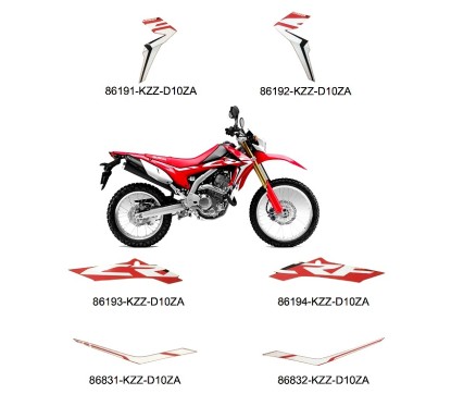Autocollant Flanc Centre Gauche Honda CRF 250L 2017