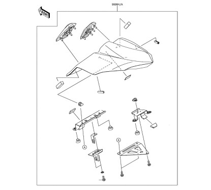 Cover Rear Seat Passenger Kawasaki Z650