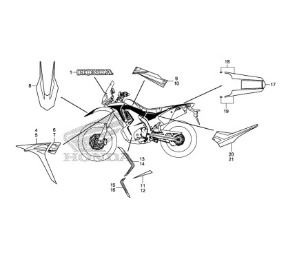 Kit Stickers Complet Honda CRF 250L RALLY 2017
