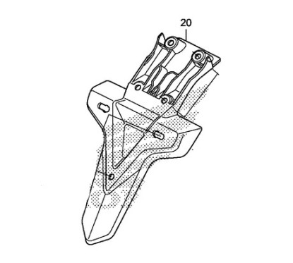 Garde Boue Arrière Support Plaque Honda CRF 250L 250M