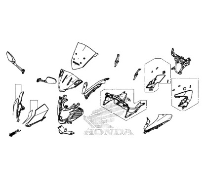 Carénage Contour Feux Avant Honda CBR650F 2017 2018