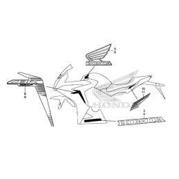 Autocollant Carénage Arrière Droit Honda CBR650F 2017 2018