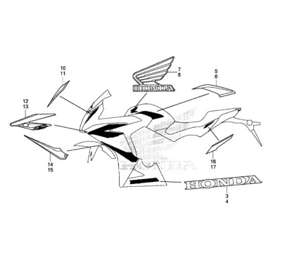 Mark Left Wing Honda CBR650F 2017 2018