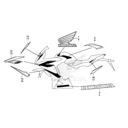 Mark Right Wing Honda CBR650F 2017 2018