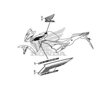 Mark Left Wing Honda CB500F