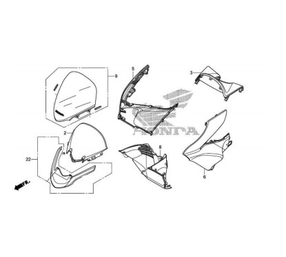 Element sous Bulle Honda PCX 125/150 v1 v2
