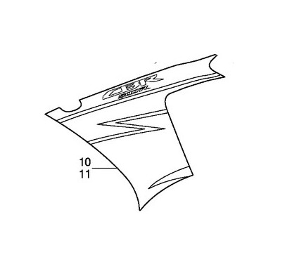 Autocollant Sticker Flanc Avant Gauche Honda CBR 500R Blanc Ross