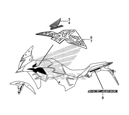 Mark Left Wing Honda CB500X