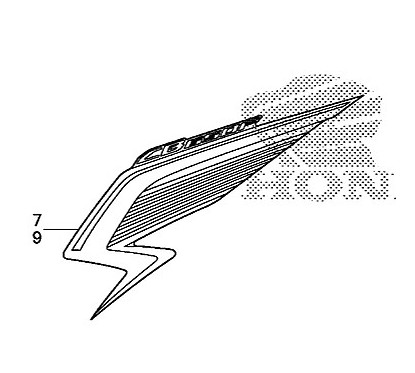 Autocollant Sticker Flanc Avant Gauche Honda CB650F