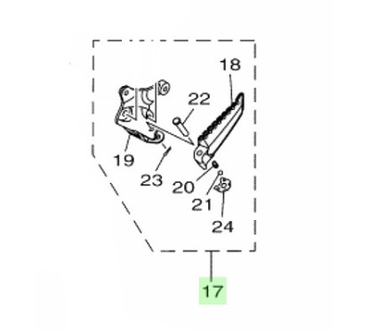 Rear Footrest Left Assembly Yamaha XMAX 300