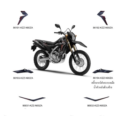 Autocollant Flanc Centre Gauche Honda CRF 250L 2019