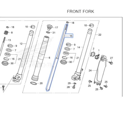 Front Damper Honda CRF 250L RALLY 2017 2018 2019