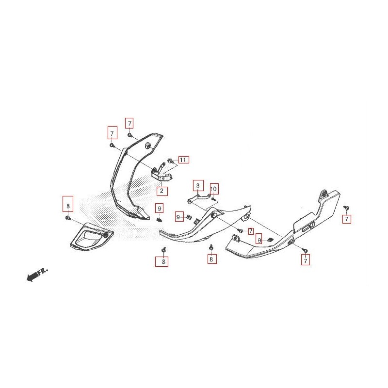 Kit Fixation Carénages Inférieur Honda CB500X