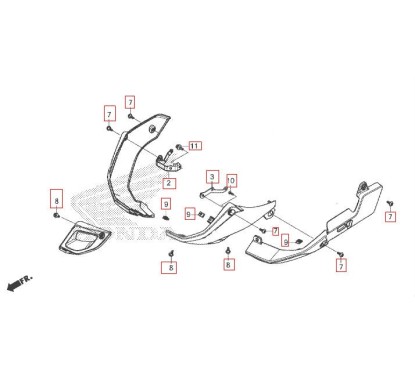 Set Fixing Covers Under Honda CB500X
