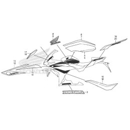 Kit Autocollants Carénage Flanc Avant Gauche Honda CBR 500R 2018