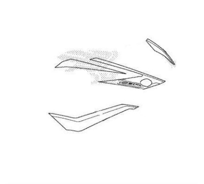 Set Stripes Right Middle Cowling Honda CBR 500R 2018