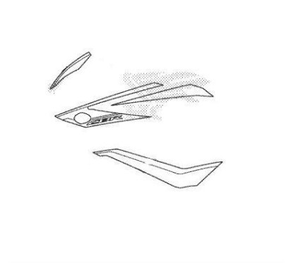 Set Stripes Left Middle Cowling Honda CBR 500R 2018