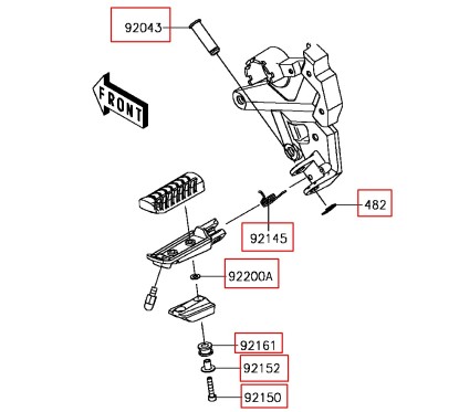 Set Mounting Step Front Kawasaki Z650