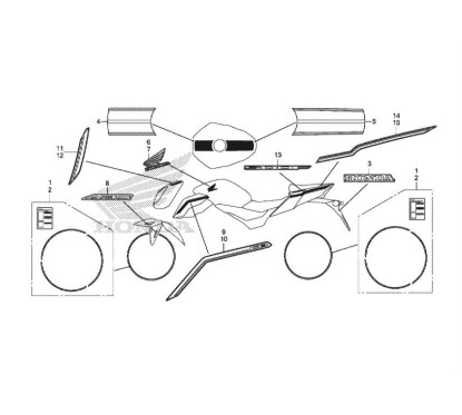 Autocollant Logo Gauche Reservoir Honda CB500F 2016 2017 2018