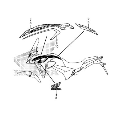 Autocollant Logo Écope Avant Gauche Honda CB500X 2019 2020 2021
