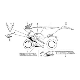 Kit Autocollants Honda CBR650R Rouge 2019