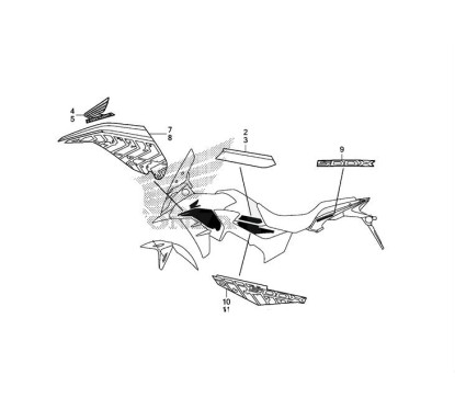 Autocollant Réservoir Gauche Honda CB500X 2016 2017 2018