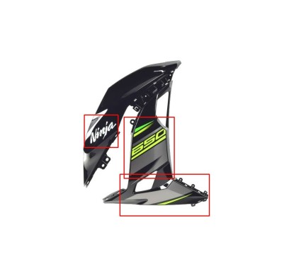 Kit Autocollants Carénage Avant Droit Kawasaki NINJA 650 KRT 2018