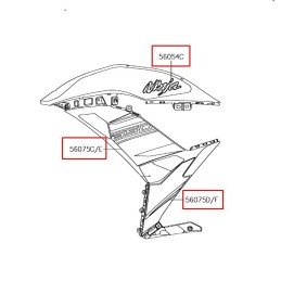 Set Marks Cowling Right Kawasaki NINJA 650 KRT 2018
