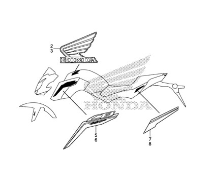 Stripe Cover Left Side Honda CB650F 2017 2018