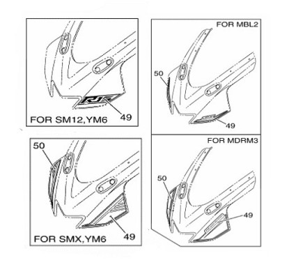 Set Marks Body Front Cowling Yamaha YZF R15 2017 2018 2019 2020