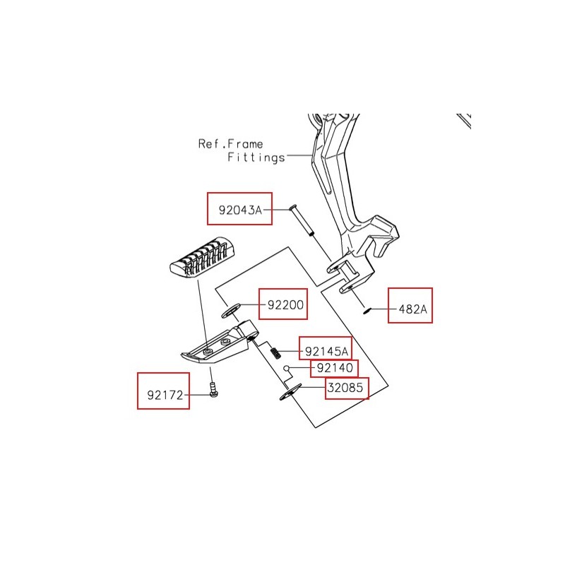 Set Fitting Rear Step Kawasaki Z650