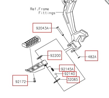 Set Fitting Rear Step Kawasaki NINJA 650