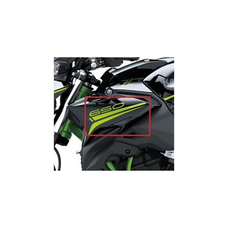 Kit Autocollants Carénage Ecope Gauche Kawasaki Z650 Noir 2020 2021