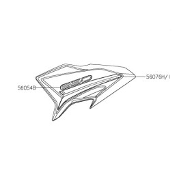 Kit Autocollants Carénage Ecope Gauche Kawasaki Z650 Noir 2020 2021