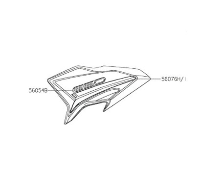 Set Patterns Shroud Outer Left Kawasaki Z650 Black 2020 2021