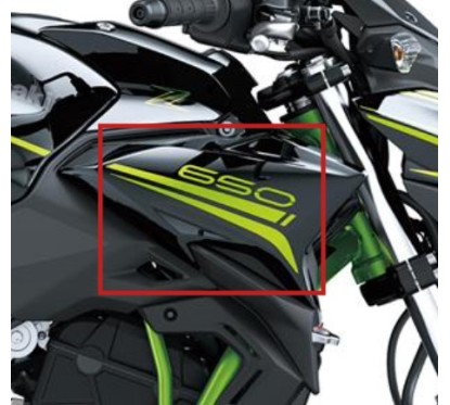 Set Patterns Shroud Outer Right Kawasaki Z650 Black 2020