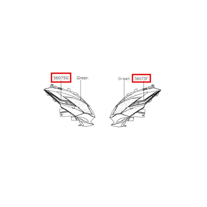 KIT Autocollants Carénage Phare Avant Kawasaki Versys 650 Vert 2019