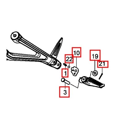 Set Fixing Arm Pillion Step Honda CBR650R
