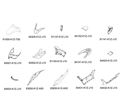 Kit Carrosserie GRIS BLEU Mat Dim Metallic Honda PCX 125/160 v5 2021