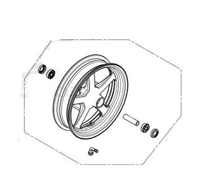 Front Wheel Black Honda MSX GROM 125 2021 2022