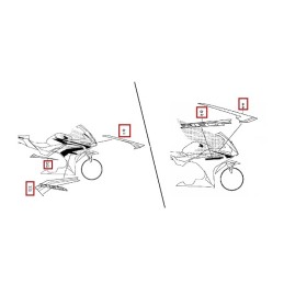 Kit Autocollants Carénage Flanc Avant Droit Honda CBR 500R 2016 2017