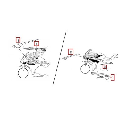 Kit Autocollants Carénage Flanc Avant Gauche Honda CBR 500R 2016 2017