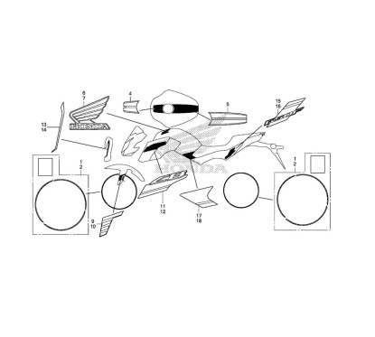 Front Stripe Cover Left Side Honda CB650F 2017 2018