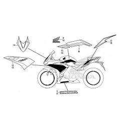 Kit Autocollants Honda CBR500R ARGENT Sword Metallic 2022