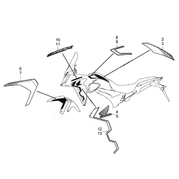 Autocollant Logo Écope Avant Droit Honda CB500X 2022 2023