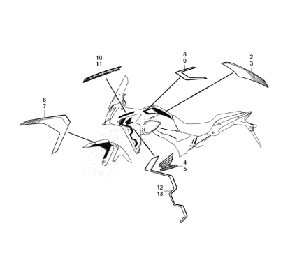 Logo Carénage Avant Gauche Honda CB500X 2022 2023