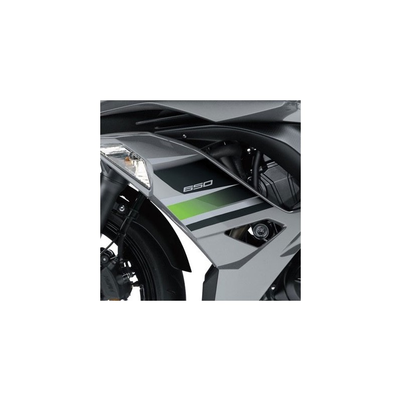 Autocollant Carénage Avant Gauche Kawasaki NINJA 650 GRIS 2018