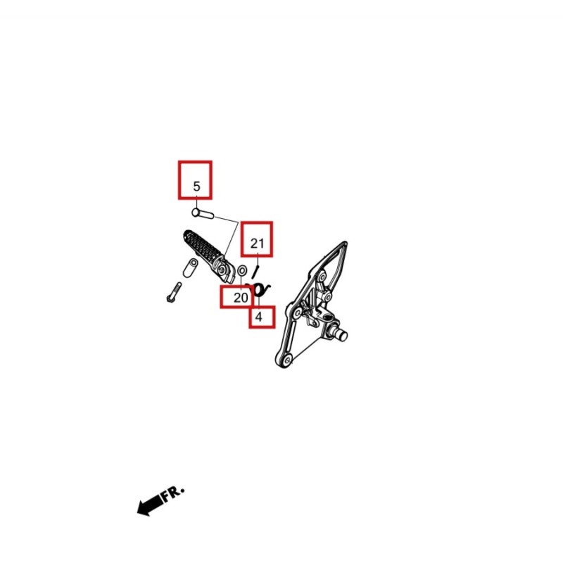 Kit Fixation Repose Pied Avant Droit Honda CB650R