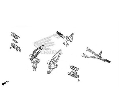 Arm Left Pillion Step Black Honda CBR650R Black Edition