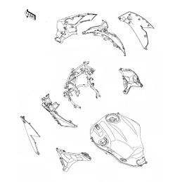 Carénage Flanc Milieu Gauche Kawasaki Versys 650 55028-0813